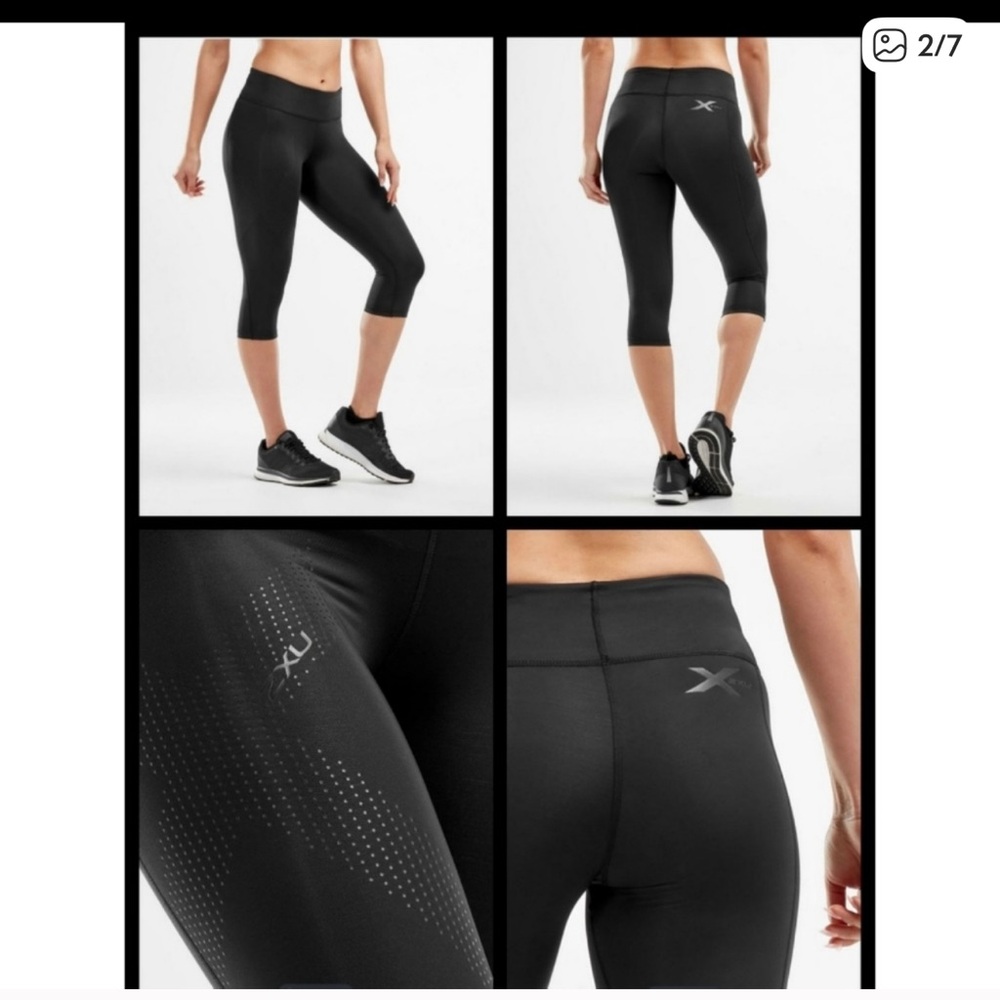 2XU Mid-Rise Compression 3/4 Tights Dot Logo